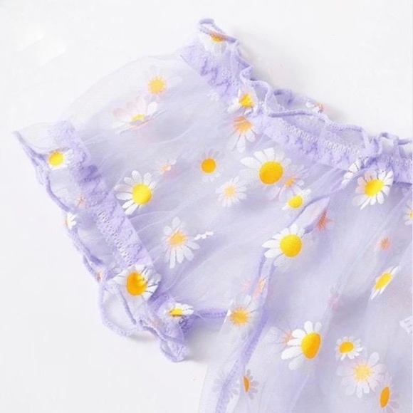 Daisy Sheer Crop top and shorts set. Plus size play set - Picture 4 of 8